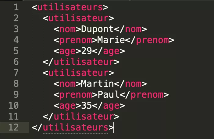XML JSON CSV