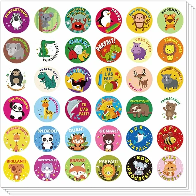 Gommettes Récompenses, Autocollants de Recompense pour Enfant
